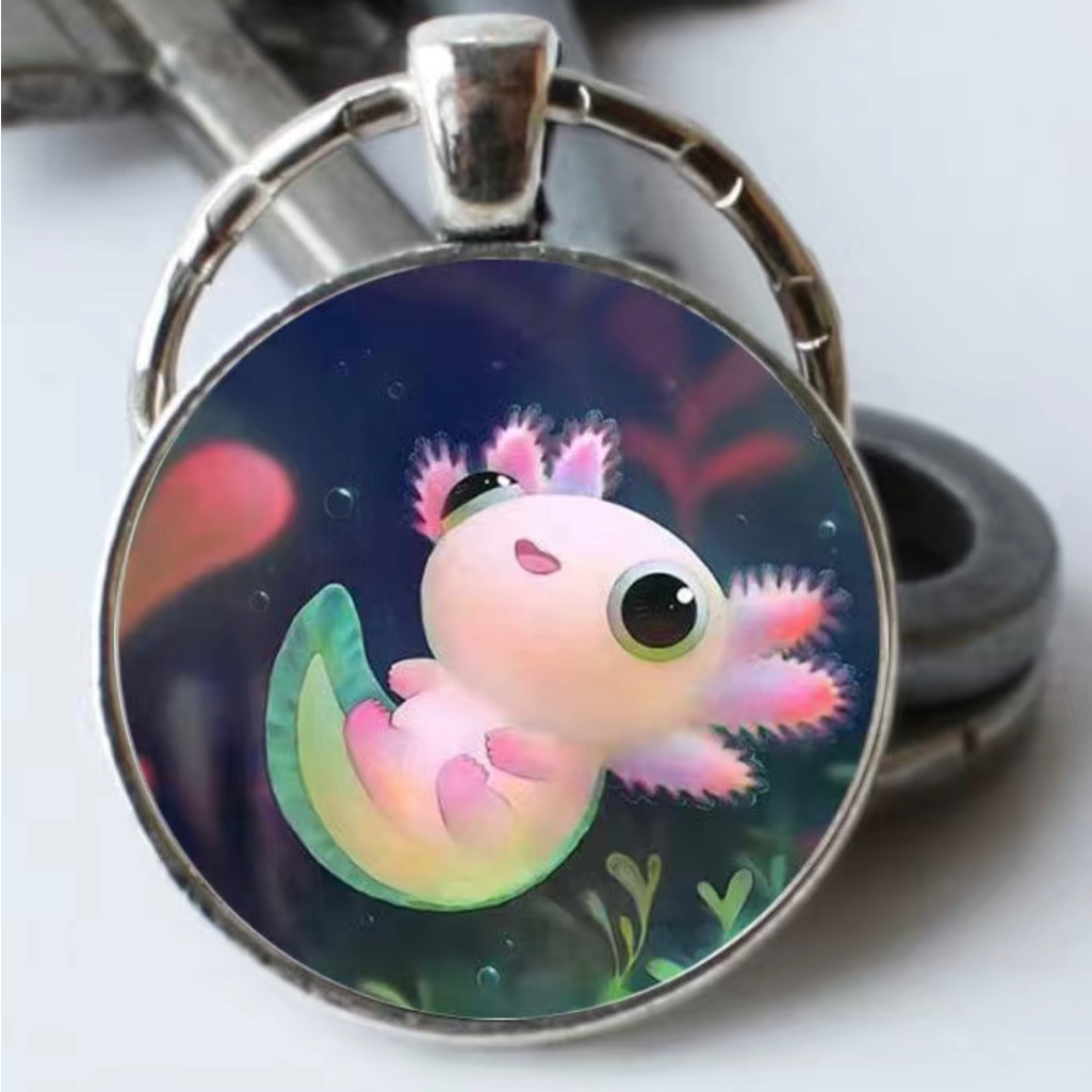 Cute Axolotl Salamander Keychain